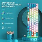 60 Percent Keyboard, XVX M61 Pro 3-Modes Wireless Mechanical Keyboard, Hot-Swappable Custom Gaming Keyboard, RGB Backlit Keyboard for Windows Mac PC Gamers(Coral Sea Theme, Pre-lubed Linear Switch)