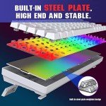 Snpurdiri 60% Percent Gaming Keyboard, Ergonomic Small Mini Gaming Keyboard, Compact RGB Backlit Keyboard for Windows, PC, Laptop, Gaming (68 Keys, White)