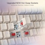 Redragon K673 PRO 75% Wireless Gasket RGB Gaming Keyboard, 3-Modes 81 Keys Compact Mechanical Keyboard w/Hot-Swap Socket, Dedicated Knob Control & Sound Absorbing Pads, Linear Red Switch