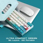 60 Percent Keyboard, XVX M61 Pro 3-Modes Wireless Mechanical Keyboard, Hot-Swappable Custom Gaming Keyboard, RGB Backlit Keyboard for Windows Mac PC Gamers(Coral Sea Theme, Pre-lubed Linear Switch)