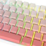 Guffercty kred Cute Gradient PBT Key Caps 135-keys Custom Minimalist Side Printed Double Shot Keycaps with Cherry Profile for 61/68/96/108Mechanical Gaming Keyboard (Blush)