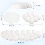 Sushret Cloud Wrist Rest Keyboard, Cloud Keyboard Wrist Pad Set with PU Leather Memory Foam, Cute Arm Rest for Palm Support, PC/Gaming Desk Accessories/Office Setup/Computer Hand Cushion - White