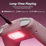 Mytrix Wireless Pro Controllers for Nintendo Switch, Windows PC iOS Android Steam/Steam Deck, Sakura Pink Bluetooth Controller with Programmable, Headphone Jack, Adjustable LED Light/Turbo/Vibration