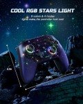 VOYEE Switch Controller, LED Star Wireless Pro Controllers Compatible with Lite/OLED, Multi-Platform Windows PC/IOS/Android with 9 Colors RGB Light/Programmabele/Vibration/Turbo/Wakeup