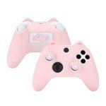 GeekShare Cat Paw Controller Skin Grips Set Anti-Slip Silicone Protective Cover Skin Case Compatible with Xbox Series X Controller with 2 Thumb Grip Caps and 1 Sticker (Pink)
