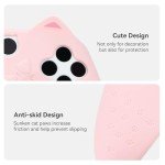 GeekShare Cat Paw Controller Skin Grips Set Anti-Slip Silicone Protective Cover Skin Case Compatible with Xbox Series X Controller with 2 Thumb Grip Caps and 1 Sticker (Pink)