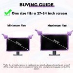 Kakurookie 23'' - 34'' Computer Monitor Protective Cover with Cat Ear Design, Cute Monitor Dust Cover with Furry Design, Elastic Dustproof, Suitable for PC, Tablet, TV