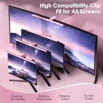 Quntis Pink Monitor Light Bar with Remote, Eye-Care No Glare, Space Saving Computer Desk Lamp As Gifts for Girls, Stepless Dimming, Modern Aesthetic Desk Light Bar for Home Office Gaming Reading