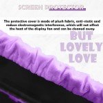 Kakurookie 23'' - 34'' Computer Monitor Protective Cover with Cat Ear Design, Cute Monitor Dust Cover with Furry Design, Elastic Dustproof, Suitable for PC, Tablet, TV