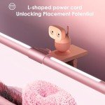 Quntis Pink Monitor Light Bar with Remote, Eye-Care No Glare, Space Saving Computer Desk Lamp As Gifts for Girls, Stepless Dimming, Modern Aesthetic Desk Light Bar for Home Office Gaming Reading