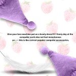 Kakurookie 23'' - 34'' Computer Monitor Protective Cover with Cat Ear Design, Cute Monitor Dust Cover with Furry Design, Elastic Dustproof, Suitable for PC, Tablet, TV