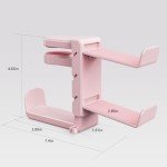 3-in-1 PC Gaming Headset&Controller Holder - EURPMASK Headphone Stand w/Adjustable Clamp&2 Controller Holder&Rotating Arm&Cable Organizer, Universal PC Gaming Accessory Controller Headset Stand-Pink