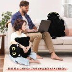 OtGalk Cat Shaped Cushion - Soft & Comfortable Chair Pad for Home, Office,Floor & Gaming Chair Seat Cushion, Sofa Cushion, Bedroom Throw Pillow - Cute Black Cat Decor, 24 x 21 inches