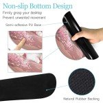 LIMKRIAN Anime Cat Mouse Pad Set, XXL Gaming Mouse Pad with Wrist Rest, Keyboard Mat, Cat Coaster, Cute Office Desk Decor Accessories, Pink Lycra