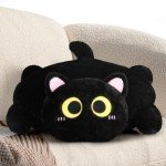 OtGalk Cat Shaped Cushion - Soft & Comfortable Chair Pad for Home, Office,Floor & Gaming Chair Seat Cushion, Sofa Cushion, Bedroom Throw Pillow - Cute Black Cat Decor, 24 x 21 inches
