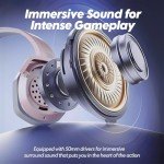 NUBWO G06 Dual Wireless Gaming Headset with Mic for PS5, PS4, PC, Mobile, Switch: 2.4GHz Wireless + Bluetooth - 100 Hr Battery - 50mm Drivers - Pink