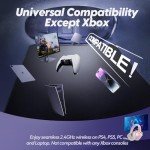 NUBWO G06 Dual Wireless Gaming Headset with Mic for PS5, PS4, PC, Mobile, Switch: 2.4GHz Wireless + Bluetooth - 100 Hr Battery - 50mm Drivers - Pink