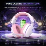 Gtheos 2.4GHz Wireless Gaming Headset for PS5, PS4 Fortnite & FPS Gamers, PC, Nintendo Switch, Bluetooth 5.3 Gaming Headphones with Noise Canceling Mic, Stereo Sound, 40+Hr Battery (Pink)