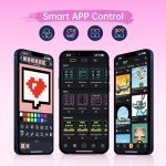 Divoom Times Gate - Cute Gaming Digital Clock with Smart App-Controlled, Support Weather Forecast, Stock Market/Exchange Rate, Social Media, Pixel Art Display for Gamers & Home Office Decor (Pink)