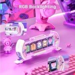 Divoom Times Gate - Cute Gaming Digital Clock with Smart App-Controlled, Support Weather Forecast, Stock Market/Exchange Rate, Social Media, Pixel Art Display for Gamers & Home Office Decor (Pink)