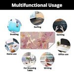 QIYI Large Mouse Pad, Cute Pink Desk Mat for Desktop, Women Girls PU Leather Waterproof Gaming, Rose Gold Marble Computer PC Laptop Protector Writing Pads for School Office Home 31.5" x 15.7"