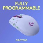 Logitech G305 LIGHTSPEED Wireless Gaming Mouse, Hero 12K Sensor, 12,000 DPI, Lightweight, 6 Programmable Buttons, 250h Battery Life, On-Board Memory, PC/Mac - Lilac