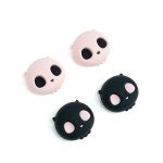 GeekShare Cute Silicone Joy Con Thumb Grip Caps, Joystick Cover Compatible with Switch/OLED/Switch Lite,4PCS - Pink Skull (Pink & Black)