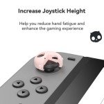 GeekShare Cute Silicone Joy Con Thumb Grip Caps, Joystick Cover Compatible with Switch/OLED/Switch Lite,4PCS - Pink Skull (Pink & Black)