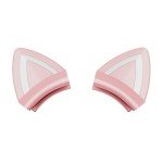 Pink Cat Ears for Headphone, Silicone Cute Kitty Ears Attachment, Lovely Detachable Accessories Fit for Gaming Headset, Lightweight & Durable