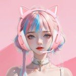 Pink Cat Ears for Headphone, Silicone Cute Kitty Ears Attachment, Lovely Detachable Accessories Fit for Gaming Headset, Lightweight & Durable