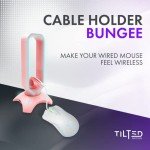 Tilted Nation RGB Gaming Headset Stand - 3 in 1 Pink with Mouse Bungee and 2 Port USB Hub Charger - The Ultimate Accessory and Gamer Gift - Headphone Holder for Desk