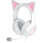 Razer Kraken Kitty V2 USB Wired Headset: Chroma RGB Kitty Ears - Stream Reactive Lighting - HyperClear Cardioid Mic - 40 mm Drivers - 7.1 Surround Sound - Comfortable Ear Cushions - White