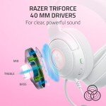 Razer Kraken Kitty V2 USB Wired Headset: Chroma RGB Kitty Ears - Stream Reactive Lighting - HyperClear Cardioid Mic - 40 mm Drivers - 7.1 Surround Sound - Comfortable Ear Cushions - White