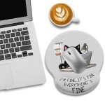 LIMKRIAN Cat Ergonomic Mouse Pad with Wrist Rest, Gaming Mouse Pad with Wrist Support, Funny Mouse Pads for Desk, Computer Mousepad with Non-Slip Pain Relief PU Base, Cute Office Desk Accessories