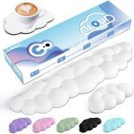 Cloud Wrist Rest for Computer Keyboard Arm Wrist Rest with Non-Slip Base Extended Wrist Rest Ergonomic Memory Foam for Keyboard and Mouse Typing Pain Relief, Office, Gaming, Computer