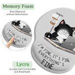 LIMKRIAN Cat Ergonomic Mouse Pad with Wrist Rest, Gaming Mouse Pad with Wrist Support, Funny Mouse Pads for Desk, Computer Mousepad with Non-Slip Pain Relief PU Base, Cute Office Desk Accessories