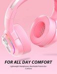 ZIUMIER Pink Gaming Headset for PC, PS4, PS5, Xbox One, Xbox Series S/X, Switch, Noise Canceling Microphone, Stereo Surround Sound, 3.5mm Wired Gaming Headphones