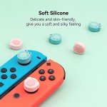 GeekShare Cute Animal Theme Silicone Joy Con Thumb Grip Caps,Joystick Cover Compatible with Switch/OLED/Lite,4PCS - Frog & Axolotl (for Switch/OLED/Lite)