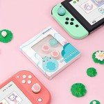 GeekShare Cute Animal Theme Silicone Joy Con Thumb Grip Caps,Joystick Cover Compatible with Switch/OLED/Lite,4PCS - Frog & Axolotl (for Switch/OLED/Lite)
