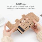 GeekShare Cute Plush Protective Case Cover Compatible with Switch - Shock-Absorption and Anti-Scratch - Plush Bear (for Switch 2017)