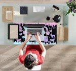 Cute Pastel Goth Desk Mat Kawaii Japanese XXL Extra Large Extended Desk Pad Gaming Mouse Pad, Anime Computer Laptop Mat Keyboard and Mouse Mat for Women Office Desk Decor Gamer Gift 31.5"x15.75"