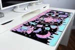 Cute Pastel Goth Desk Mat Kawaii Japanese XXL Extra Large Extended Desk Pad Gaming Mouse Pad, Anime Computer Laptop Mat Keyboard and Mouse Mat for Women Office Desk Decor Gamer Gift 31.5"x15.75"