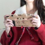 GeekShare Cute Plush Protective Case Cover Compatible with Switch - Shock-Absorption and Anti-Scratch - Plush Bear (for Switch 2017)