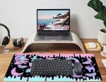 Cute Pastel Goth Desk Mat Kawaii Japanese XXL Extra Large Extended Desk Pad Gaming Mouse Pad, Anime Computer Laptop Mat Keyboard and Mouse Mat for Women Office Desk Decor Gamer Gift 31.5"x15.75"