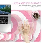 iLeadon Keyboard Mouse Pad Set, Large Gaming Mouse Pad + Keyboard Wrist Rest + Mouse Pad with Wrist Support + Coaster, Easy Typing Pain Relief, Desk Mat Set, Valentines Day Gifts for Her, Pink Heart