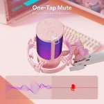 MAONO Gaming USB Microphone with Noise Cancellation, Streaming mic for PC Computer MAC PS4 PS5, All-in-One Kit with Mute, Monitor for Recording, Podcast, Twitch, YouTube, Discord, DGM20S Pink