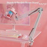 MAONO Gaming USB Microphone with Noise Cancellation, Streaming mic for PC Computer MAC PS4 PS5, All-in-One Kit with Mute, Monitor for Recording, Podcast, Twitch, YouTube, Discord, DGM20S Pink