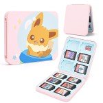 DLseego Cute Fox Game Case For Switch Lite / Switch / Switch OLED, 12 Slots Game Cards Holder and 12 Micro SD Card Slots, Portable Game Card Storage Cartridge Box