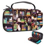 Vimorco Nintendo Switch OLED Case, Cozy Cats Travel Case, Hard Shell Cover for Console Games & Joy-Con, Cute Cat, 16 Card Slots