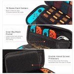 Vimorco Nintendo Switch OLED Case, Cozy Cats Travel Case, Hard Shell Cover for Console Games & Joy-Con, Cute Cat, 16 Card Slots